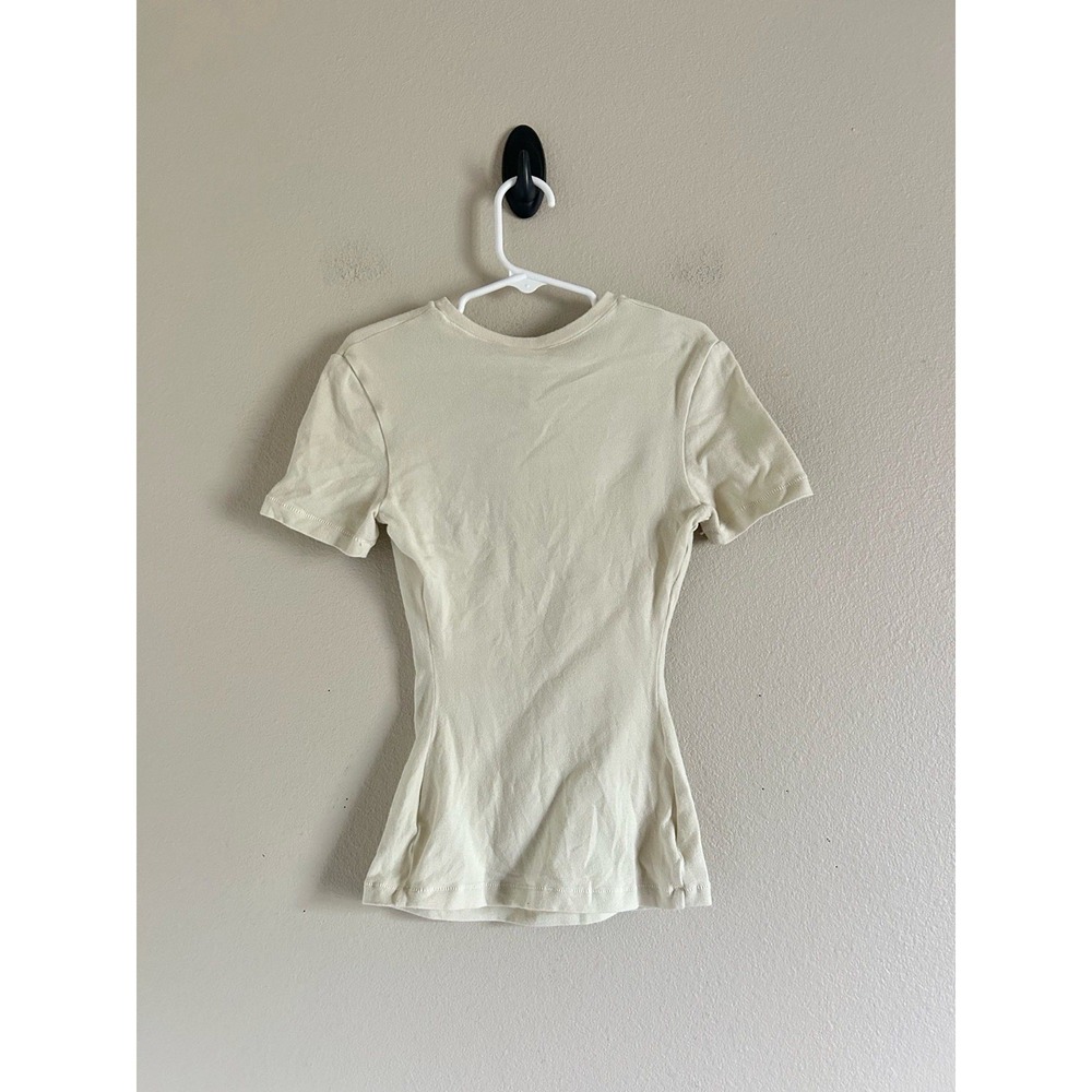 SKIMS Women's Cotton Jersey T-Shirt - Bone - Size XXS - Picture 3 of 6